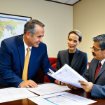 Municipal Financial Planning Meeting**

"A professional and diverse group of city officials in a well-lit conference room, reviewing financial documents and charts, fully clothed in appropriate business attire, safe for work, perfect anatomy, correct proportions, family-friendly, professional setting"

**