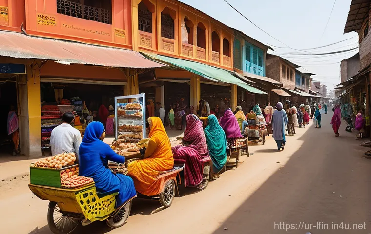 지방재정 정책 분석 사례 - **A vibrant and functional local community scene in a South Asian city.** In the foreground, a group... 지방재정 정책 분석 사례 - **A vibrant and functional local community scene in a South Asian city.** In the foreground, a group...