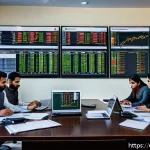 Home 21 지방재정분야 취업 성공 사례 - A modern government finance office setting in Pakistan featuring a diverse team of professionals eng...