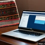 Home 19 지방재정 전문가와 관련된 트렌드 - A modern financial expert’s workspace in Karachi, featuring a sleek laptop displaying cloud-based ac...