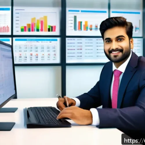 Home 30 지방재정전문가를 위한 자격증 추가 취득 전략 - A professional office setting showcasing a confident South Asian man in formal business attire, sitt...