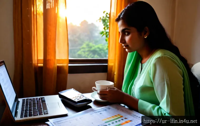 Home 17 지방재정 전문가의 하루 루틴 - Photorealistic morning routine of a Pakistani local government finance expert at a neat home office ...
